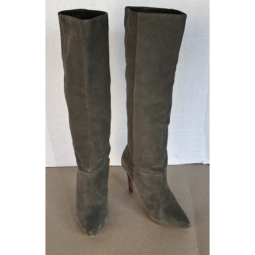 Joie Stop & Stare Suede Knee High High Heel Boots 18" Tall Size 37 .5 - US 6.5 - Picture 3 of 5
